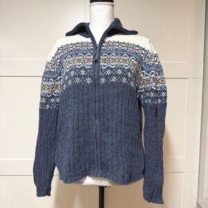 Tiara International Sz XL Sweater Zip Cardigan Womens Vintage Blue